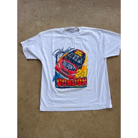 Vintage Jeff Gordon NASCAR Graphic T-Shirt XL Competitors View White H3 - Picture 1 of 5